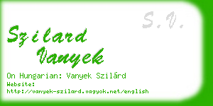 szilard vanyek business card